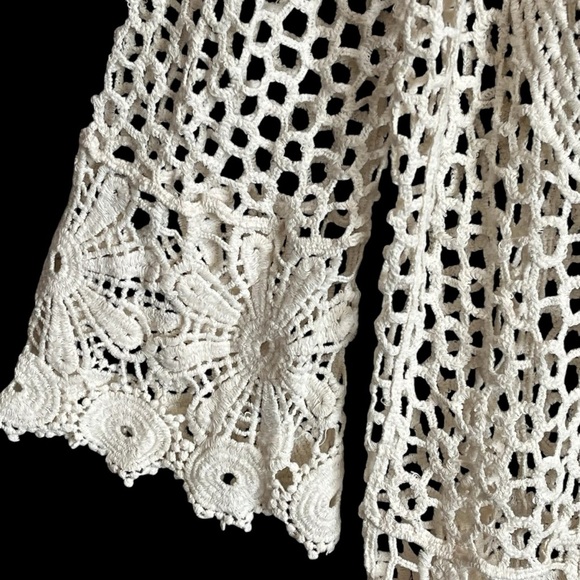 Rebellion Again Open Front Crochet Cardigan Kimono - Picture 4 of 9